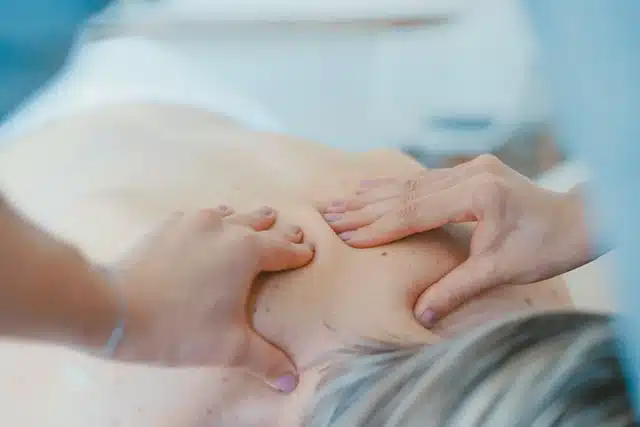 image of woman showing how to massage