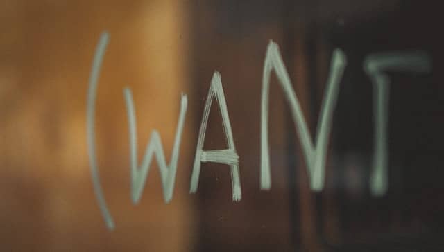 image of word want on a wall