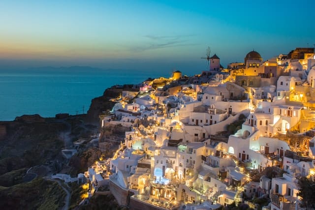 image of italy coast at night time