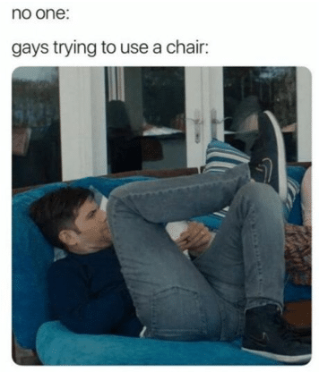  18. Sitting in a chair