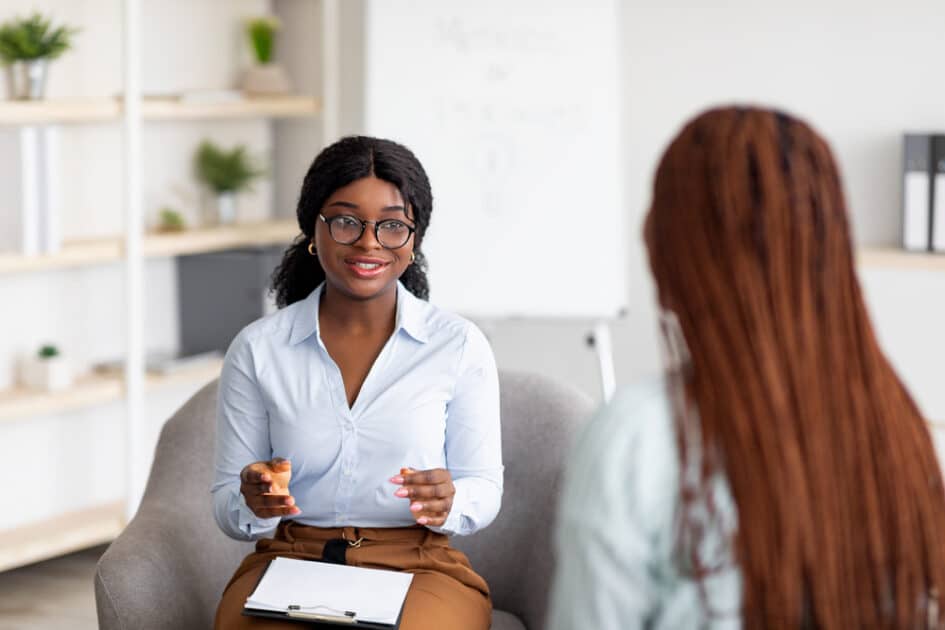 therapist with a client during one on one session