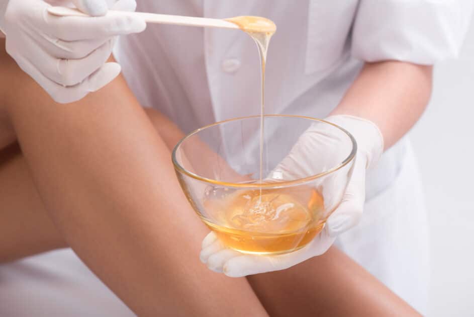 Woman in waxing session