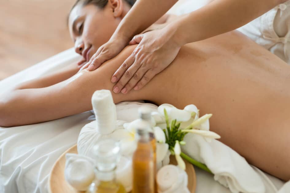 woman  receiving massage