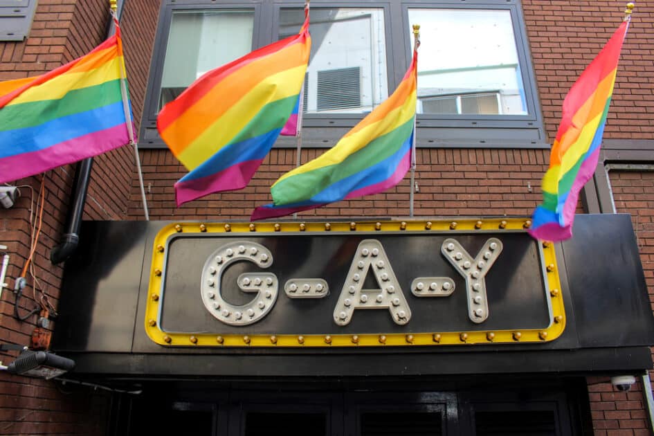 LGBTQ Flag and Word GAY 