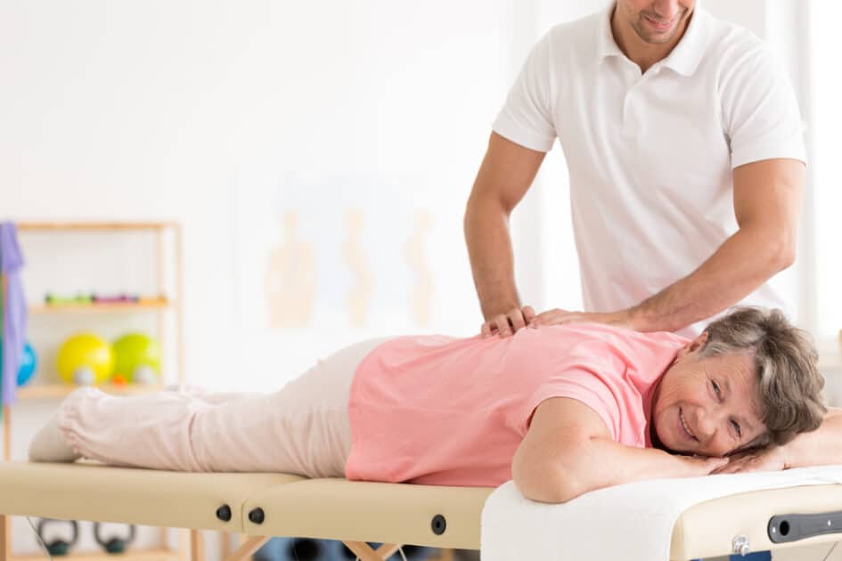 elder woman receiving Geriatric Massage