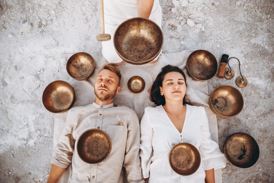 couple doing Sound Healing Massage