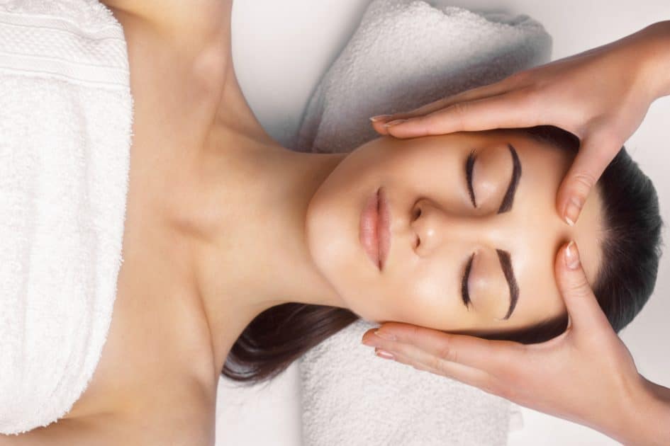 a picture of woman relaxing from massage