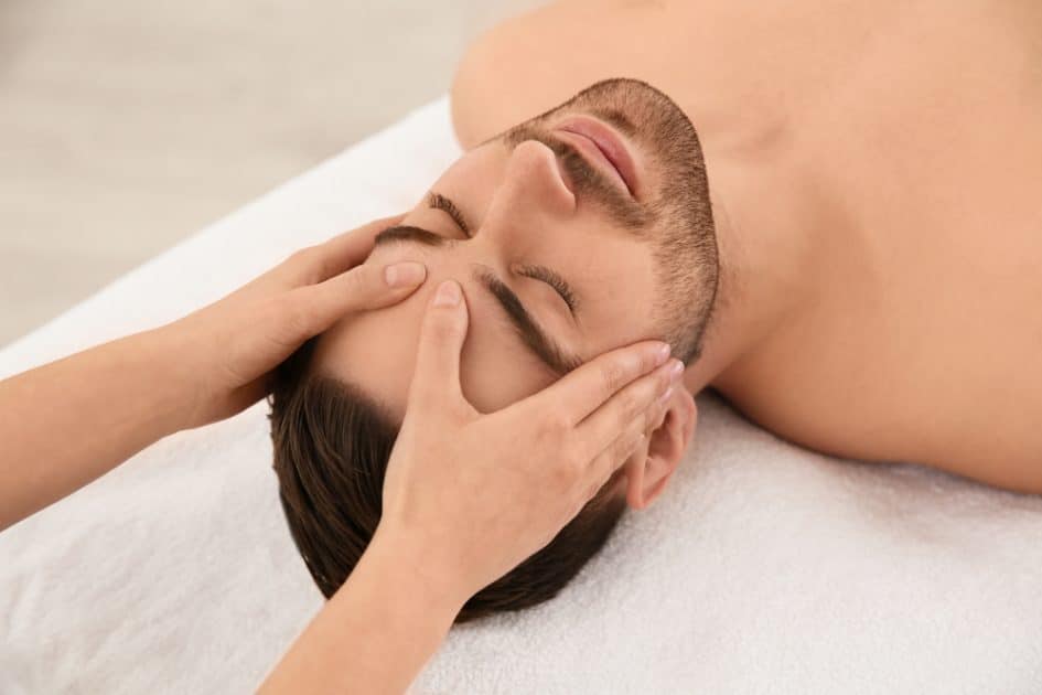 Gay Massage in Birmingham, man having head massage
