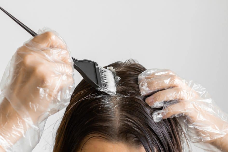 woman having hair dye