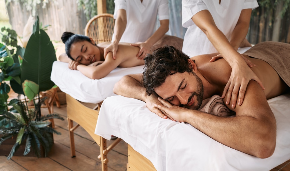 couple having a nice massage