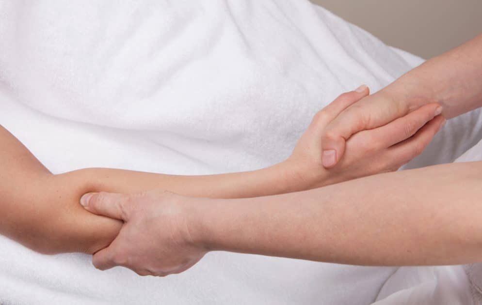 Close-up of pressure point massage methods
