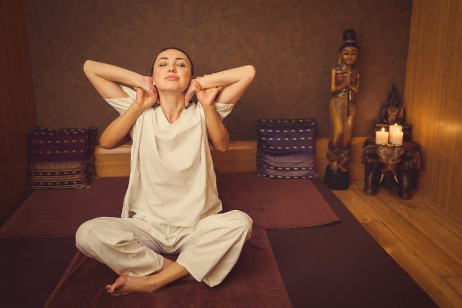 Woman enjoying Thai Massage