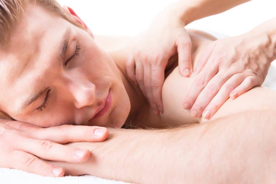 man relaxing with massage